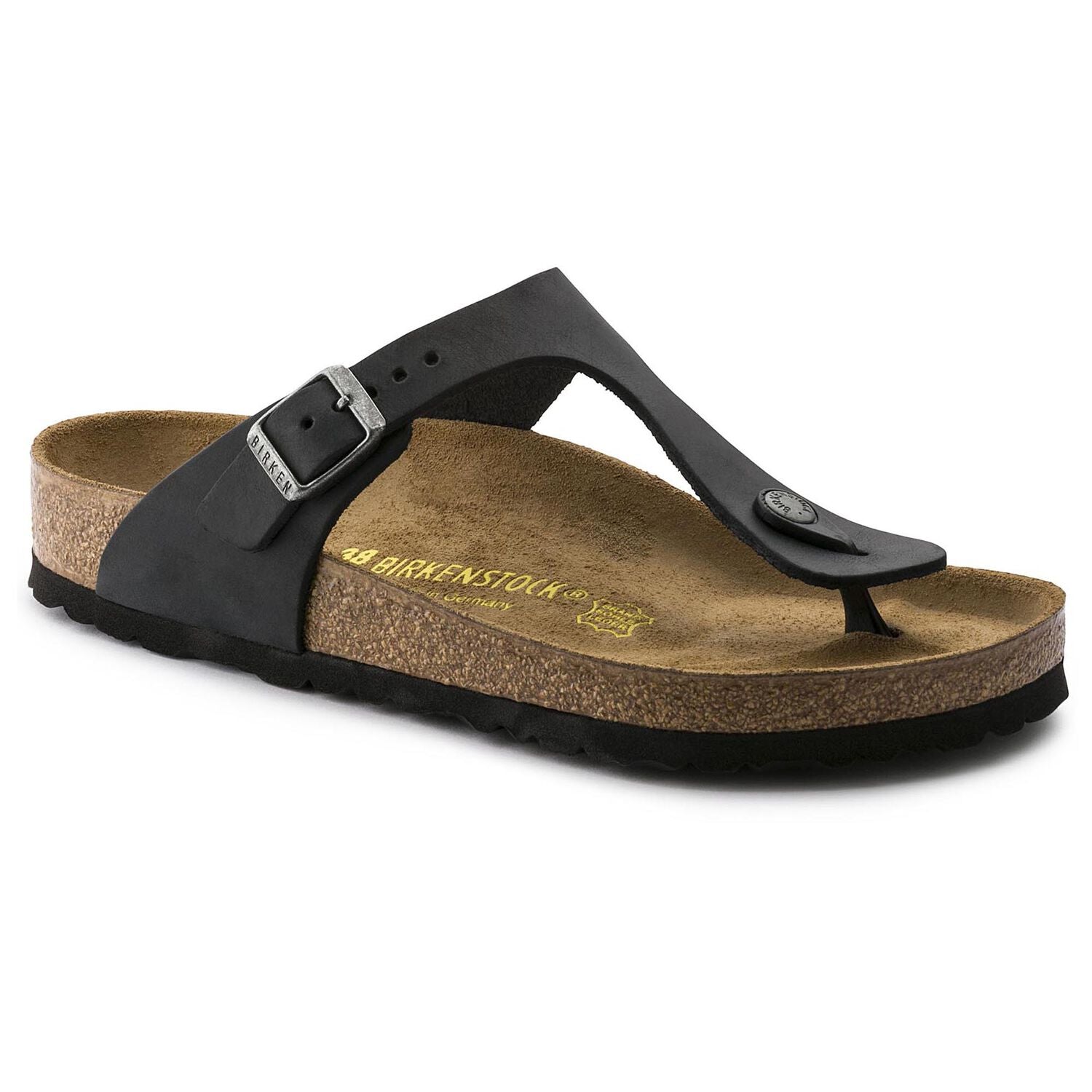 Birkenstock Gizeh Oiled Leather Sandal in Black Women's Footwear