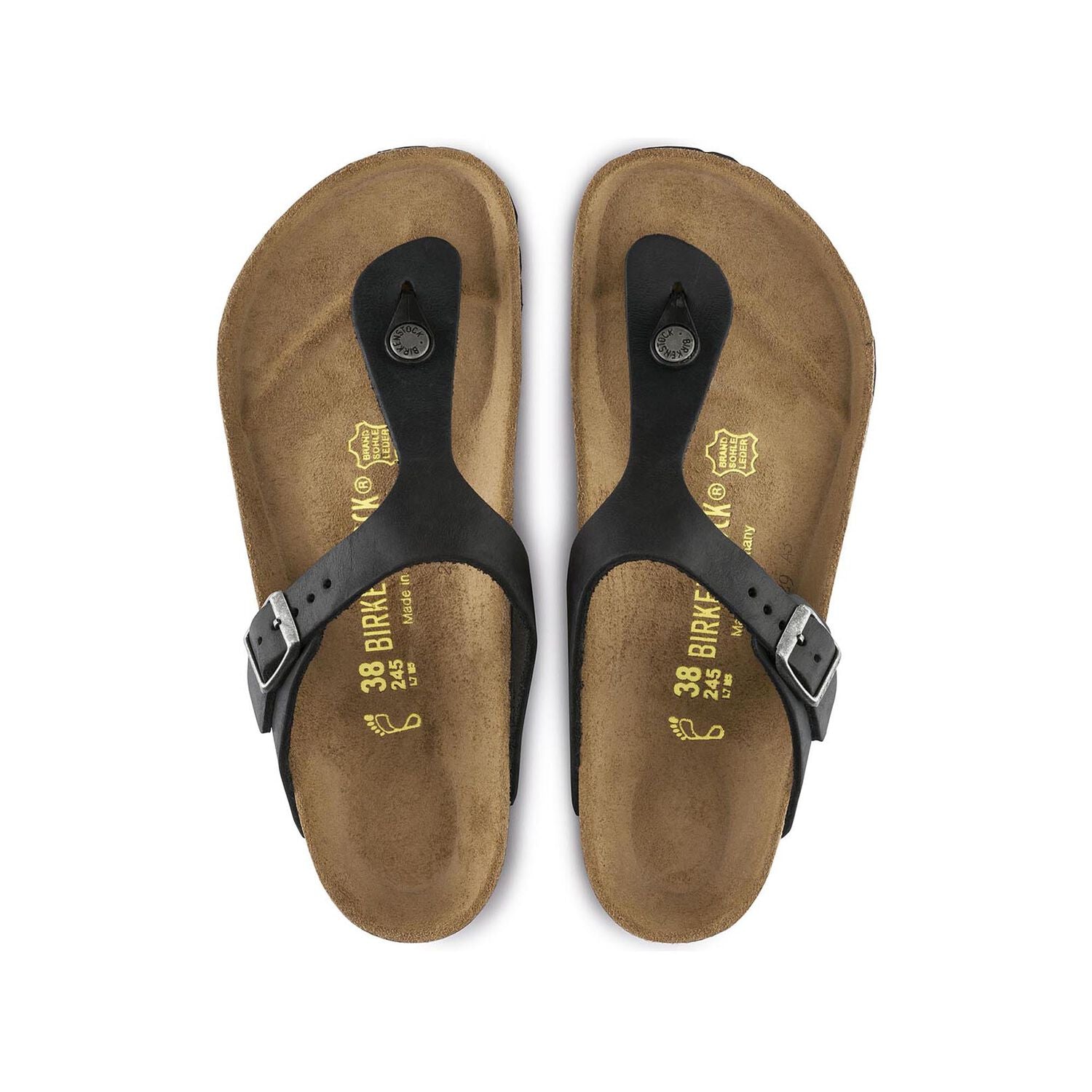 Birkenstock Gizeh Oiled Leather Sandal in Black Women's Footwear