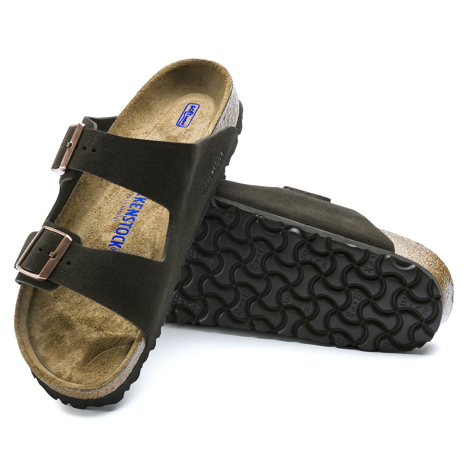 Birkenstock Arizona Suede Leather Soft Footbed Sandal in Mocha Men's Footwear