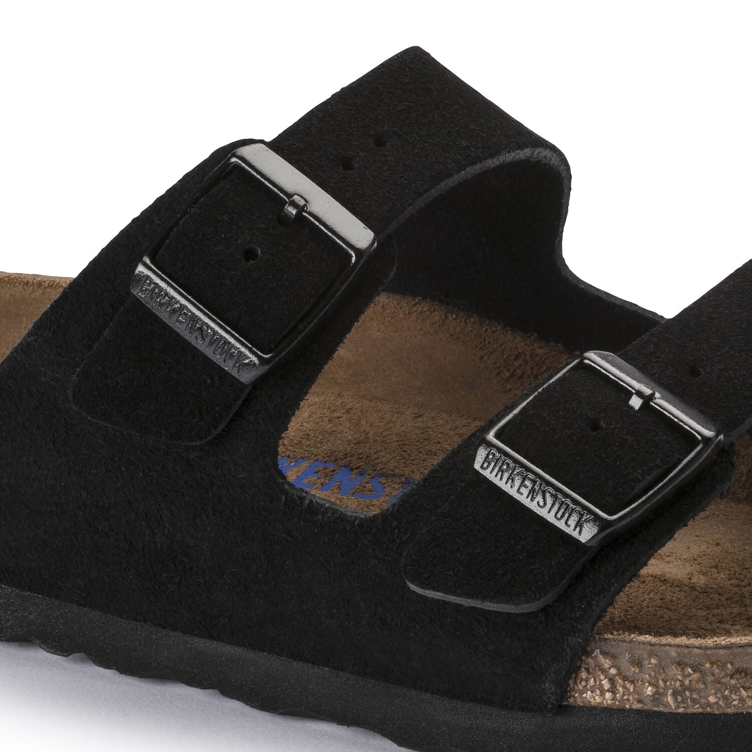 Birkenstock Arizona Suede Leather Soft Footbed Sandal in Black Men's Footwear
