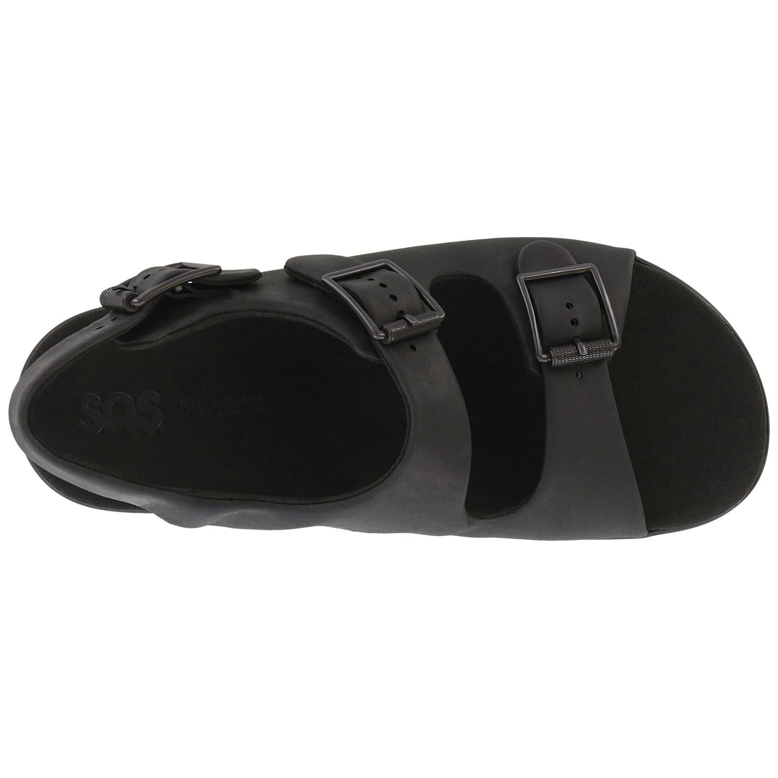 SAS Men's Bravo Heel Strap Sandal In Black Bear Wide Men's Footwear