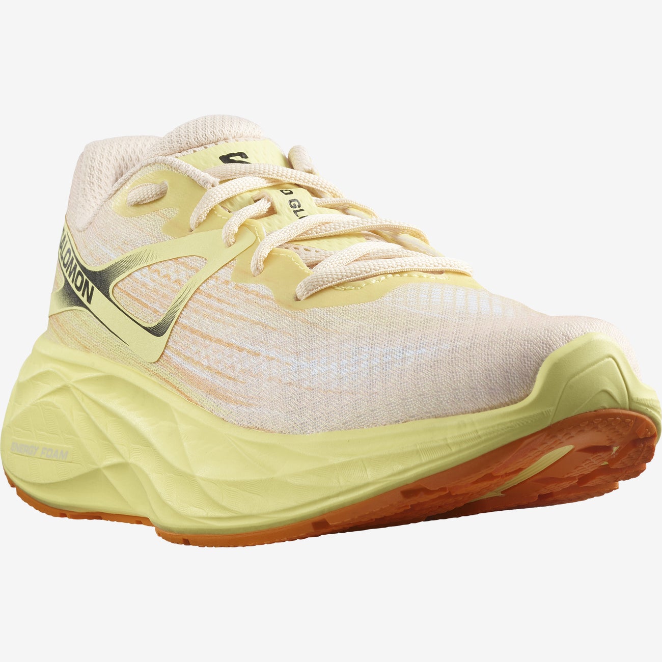 Salomon Women's Aero Glide Running Shoes in Tender Peach Yellow Iris White Women's Footwear
