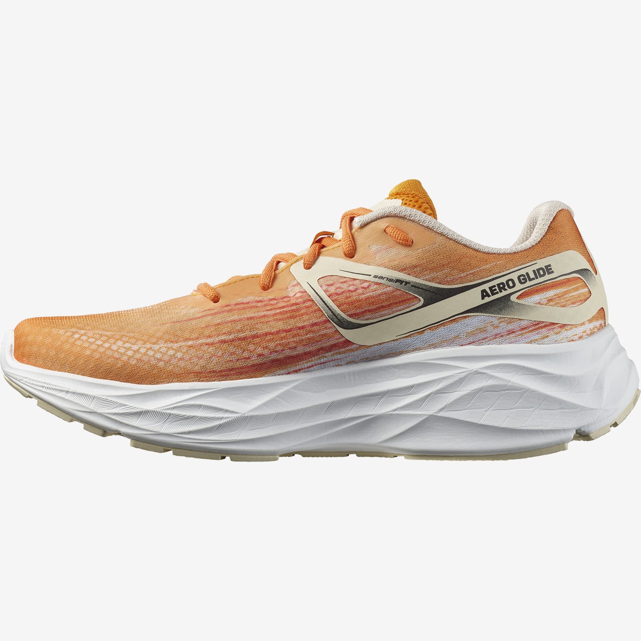 Salomon Men's Aero Glide Running Shoes in Orange Pepper Bleached Sand white Men's Footwear