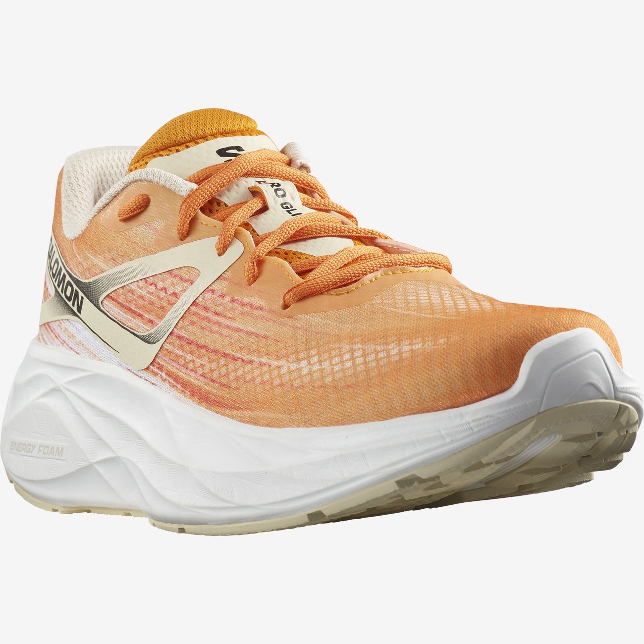 Salomon Men's Aero Glide Running Shoes in Orange Pepper Bleached Sand white Men's Footwear
