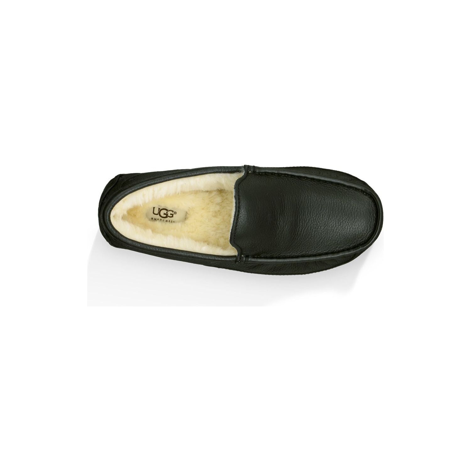 UGG Men's Ascot Leather Slipper in Black Men's Footwear
