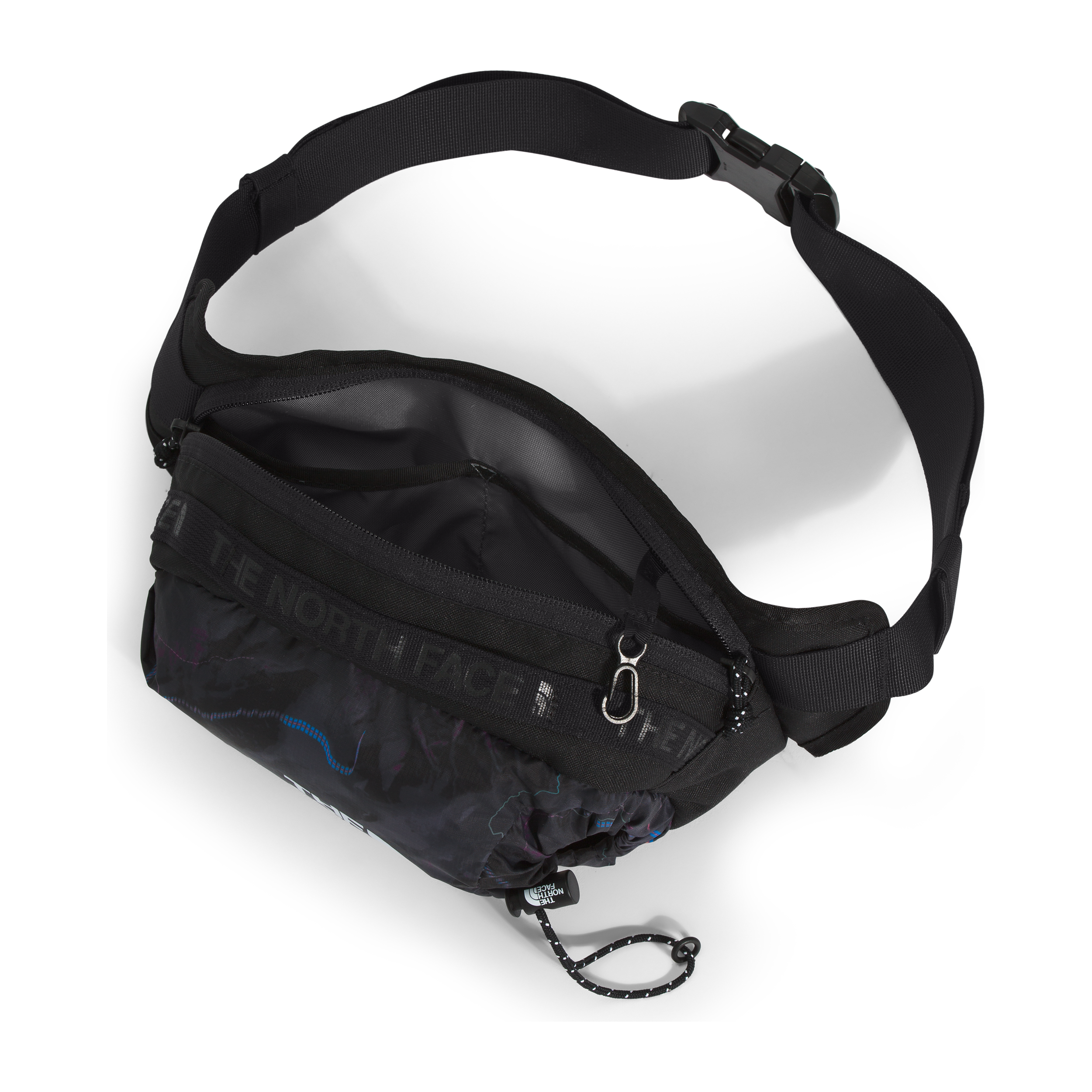 The North Face Bozer Hip Pack III-L in TNF Black Trail Glow Print TNF Black Accessories
