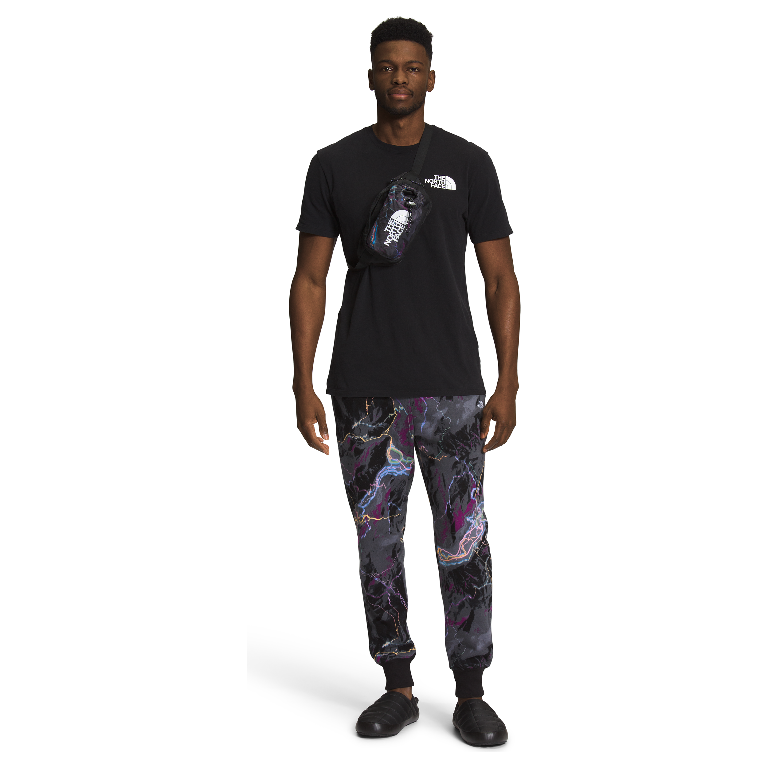 The North Face Bozer Hip Pack III-L in TNF Black Trail Glow Print TNF Black Accessories