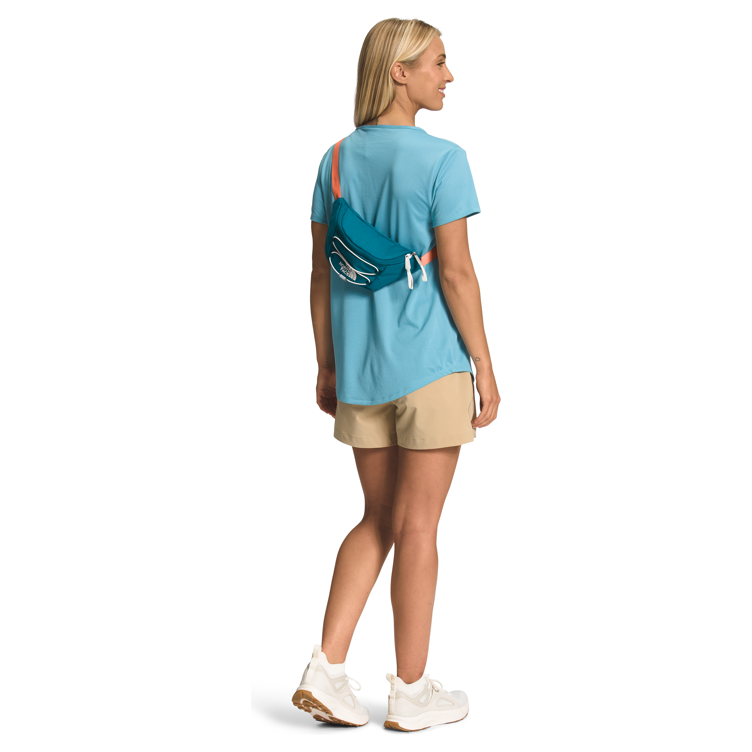 The North Face Jester Lumbar in Blue Coral Light Heather/Gardenia White/Dusty Coral Orange Accessories