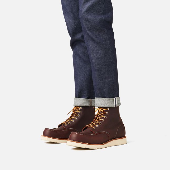 Red Wing Men's Classic Moc 6" Boot 8138 in Briar Oil-Slick Leather Men's Footwear