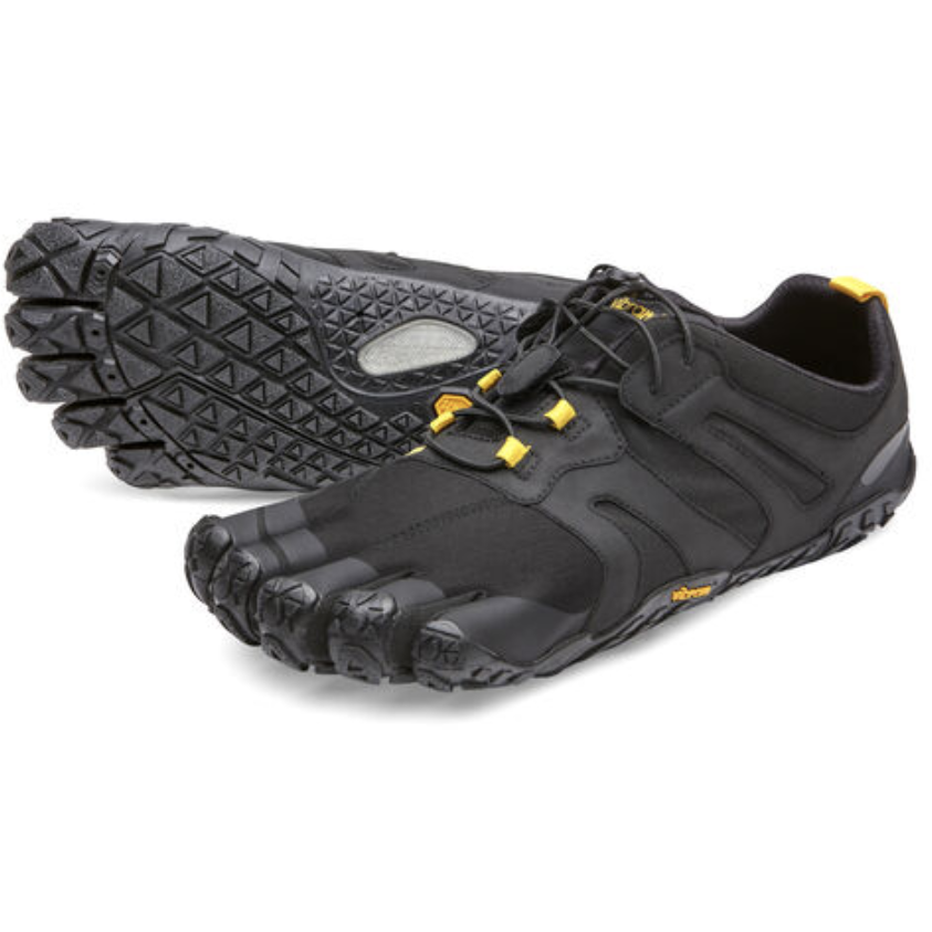 Vibram Men's V-Trail 2.0 in Black Yellow Men's Footwear
