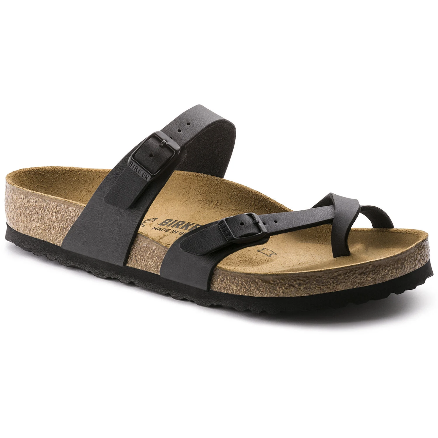 Birkenstock Women's Mayari Birko-Flor Classic Footbed Sandal in Black Women's Footwear