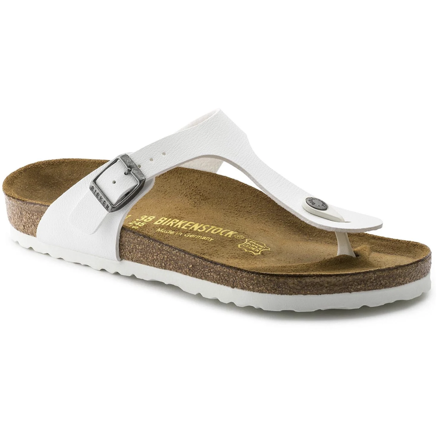 Birkenstock Gizeh Birko-Flor Classic Footbed Sandal in White Women's Footwear