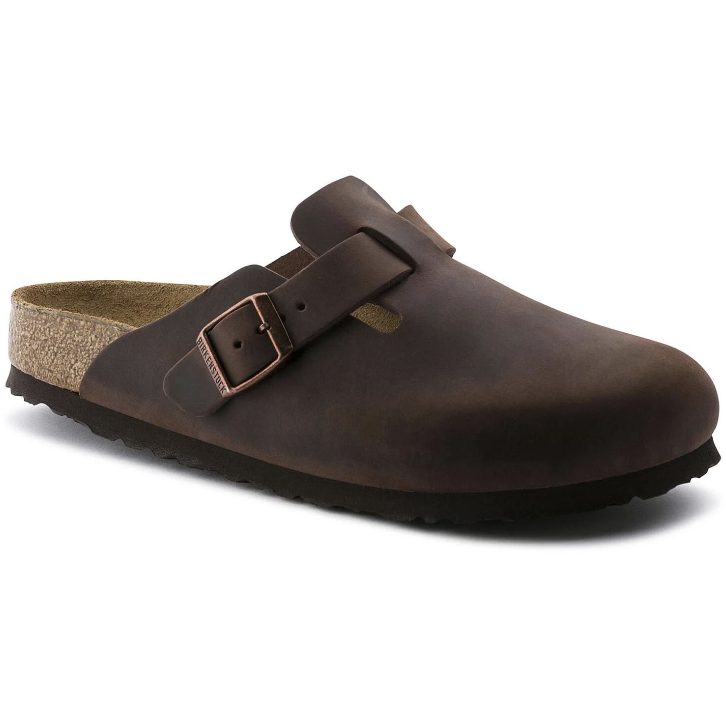 Birkenstock Boston Oiled Leather Soft Footbed Clog in Habana Unisex Footwear