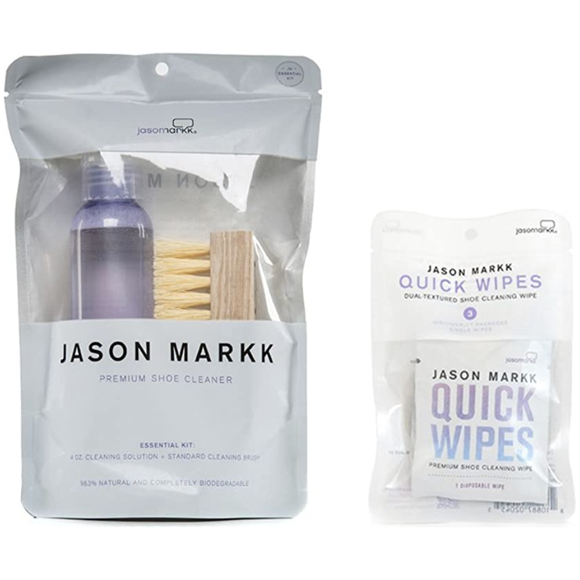 Jason Markk Essential Kit Plus Set of 3 Pack Quick Wipes Accessories