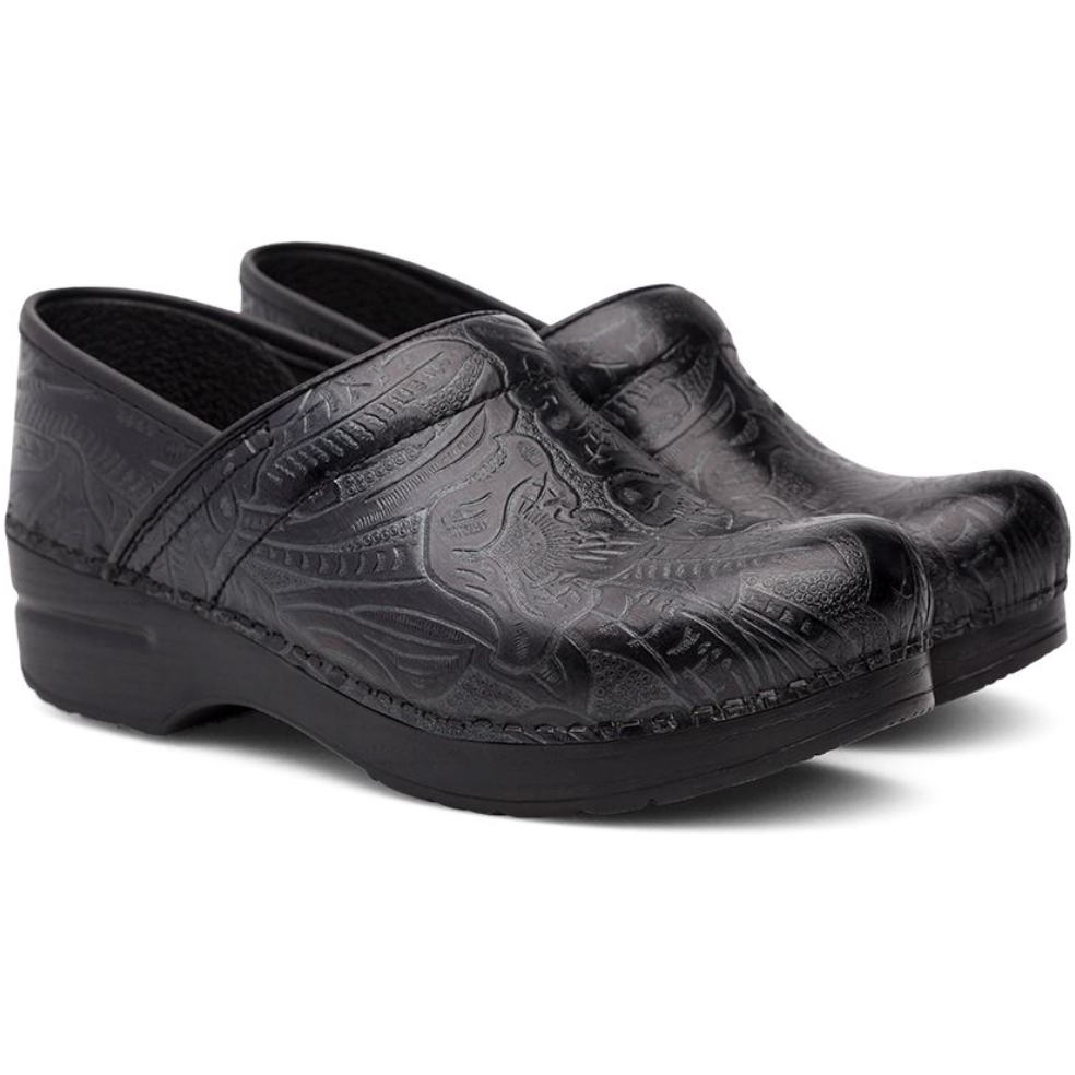 Dansko Women's Professional Clog in Black Tooled Women's Footwear