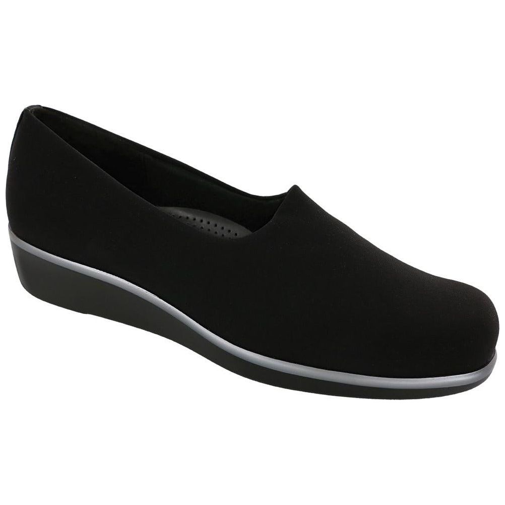 SAS Women's Bliss Slip On Wedge in Black Wide Women's Footwear
