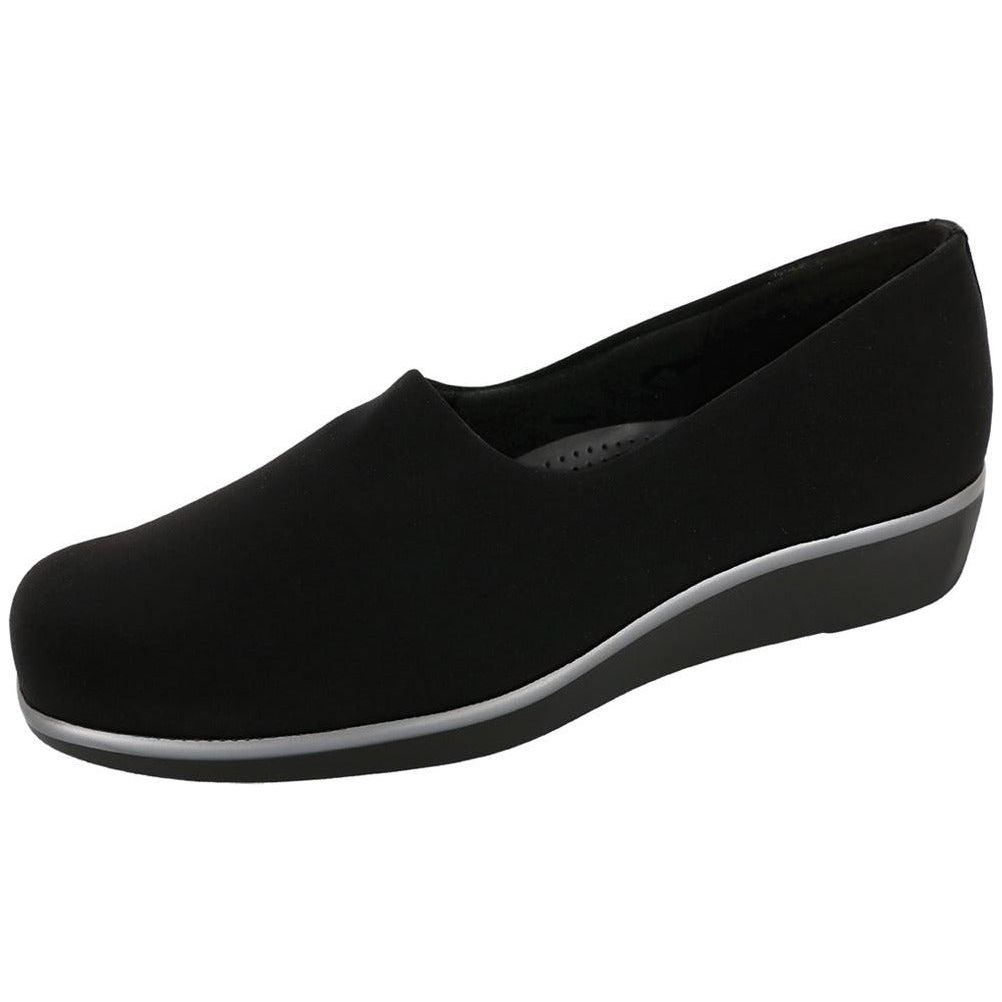 SAS Women's Bliss Slip On Wedge in Black Wide Women's Footwear