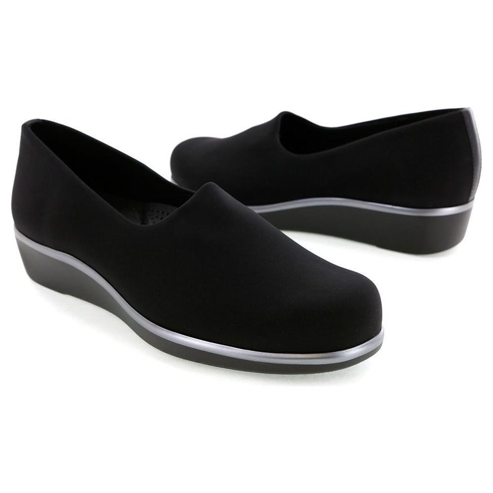 SAS Women's Bliss Slip On Wedge in Black Wide Women's Footwear