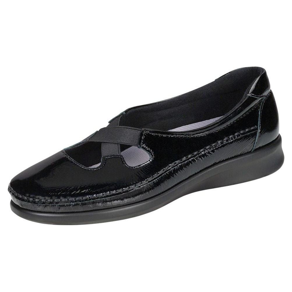 SAS Women's Crissy Slip on Loafer in Black Patent Wide Women's Footwear