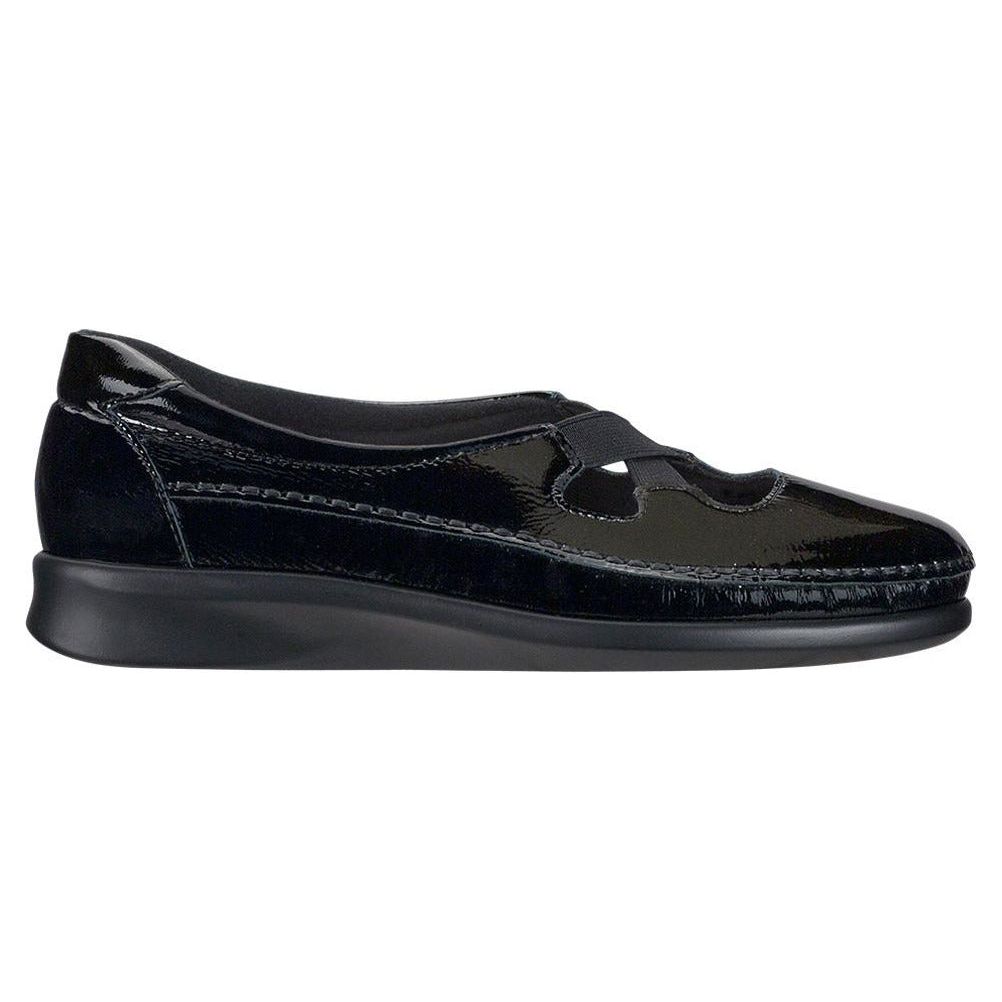 SAS Women's Crissy Slip on Loafer in Black Patent Wide Women's Footwear