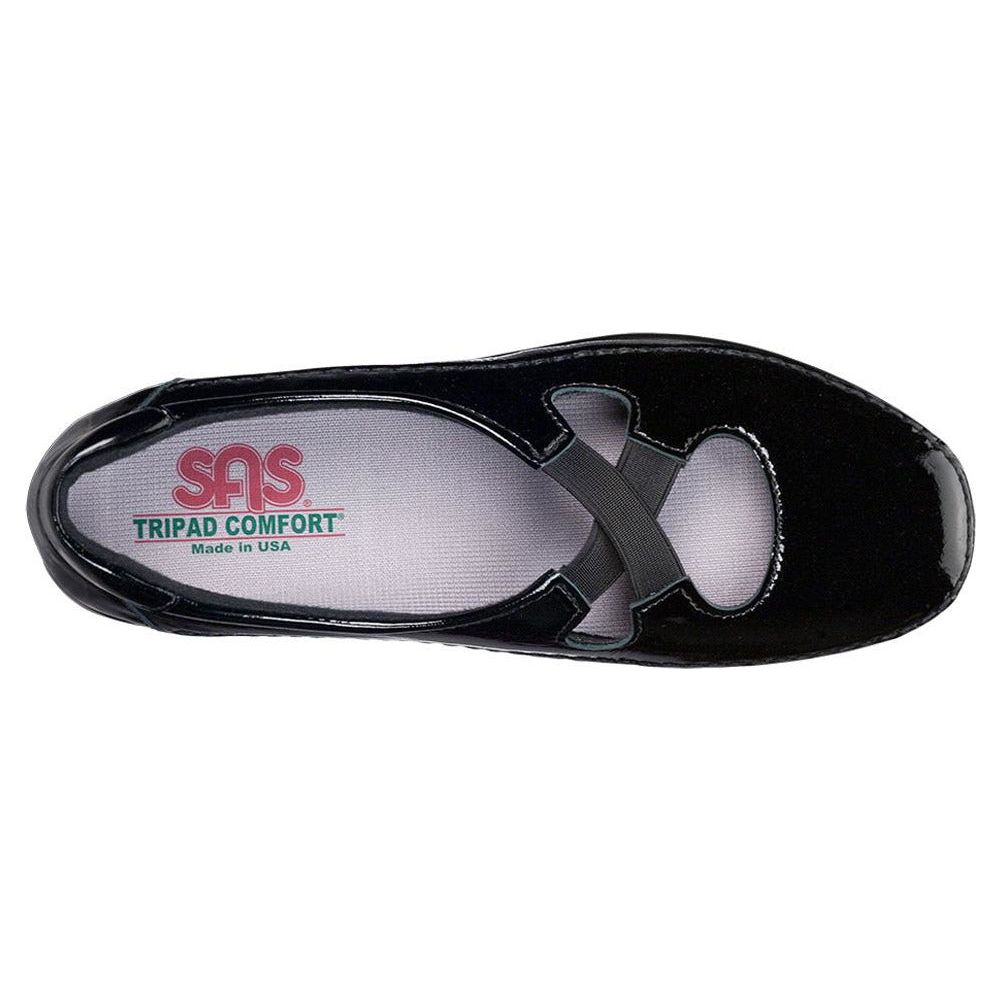 SAS Women's Crissy Slip on Loafer in Black Patent Wide Women's Footwear
