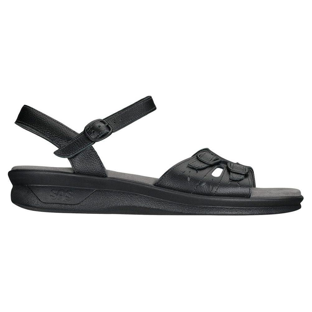 SAS Women's Duo Quarter Strap in Black Wide Women's Footwear