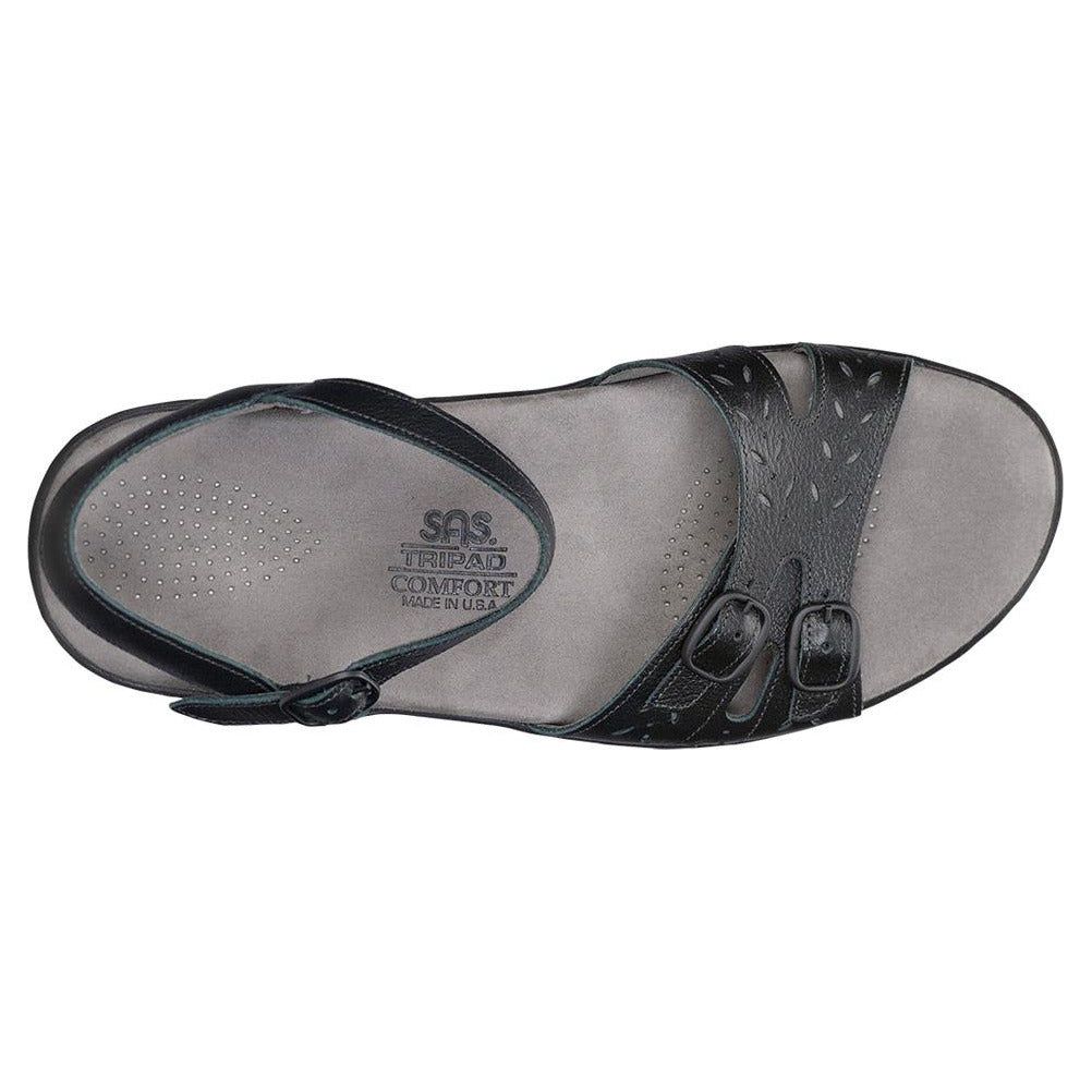 SAS Women's Duo Quarter Strap in Black Wide Women's Footwear