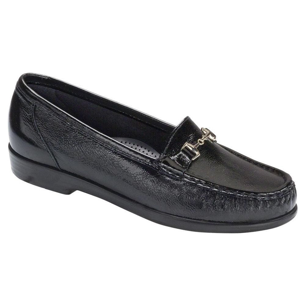 SAS Women's Metro Slip-On Loafer in Patent Black Wide Women's Footwear