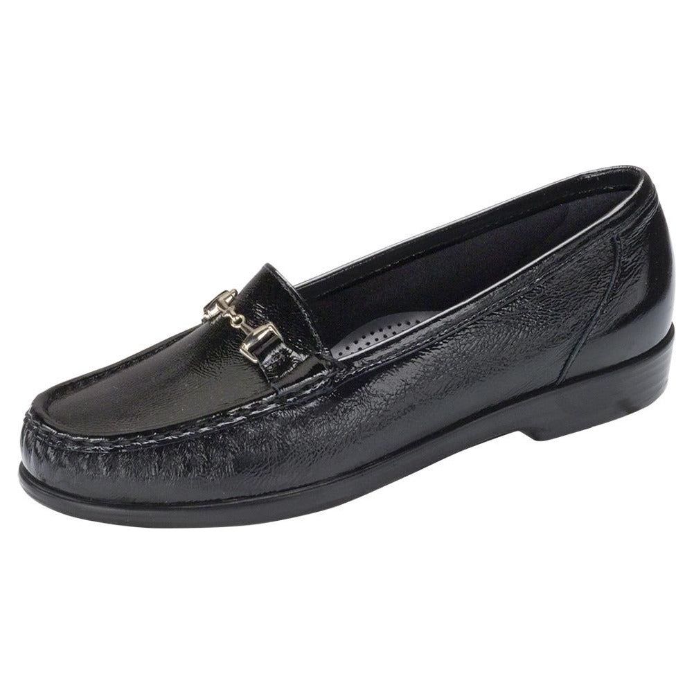 SAS Women's Metro Slip-On Loafer in Patent Black Wide Women's Footwear