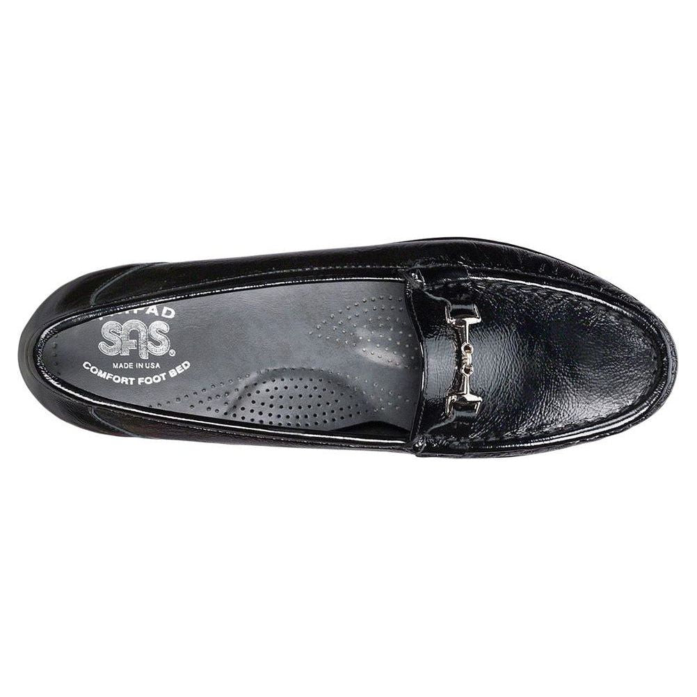 SAS Women's Metro Slip-On Loafer in Patent Black Wide Women's Footwear