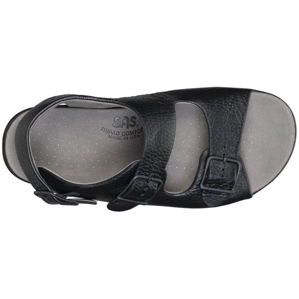 SAS Women's Relaxed Heel Strap Sandal in Black Wide Women's Footwear