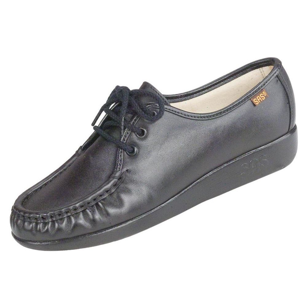 SAS Women's Siesta Lace Up Loafer in Black Wide Women's Footwear