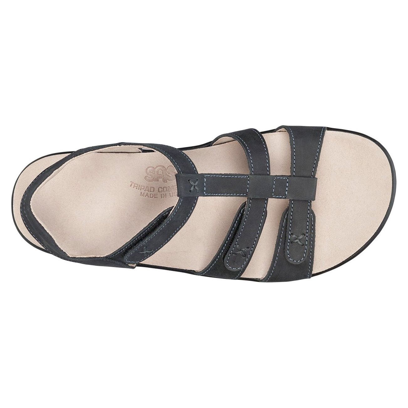 SAS Women's Sorrento T-Strap Sandal in Nero Wide Women's Footwear