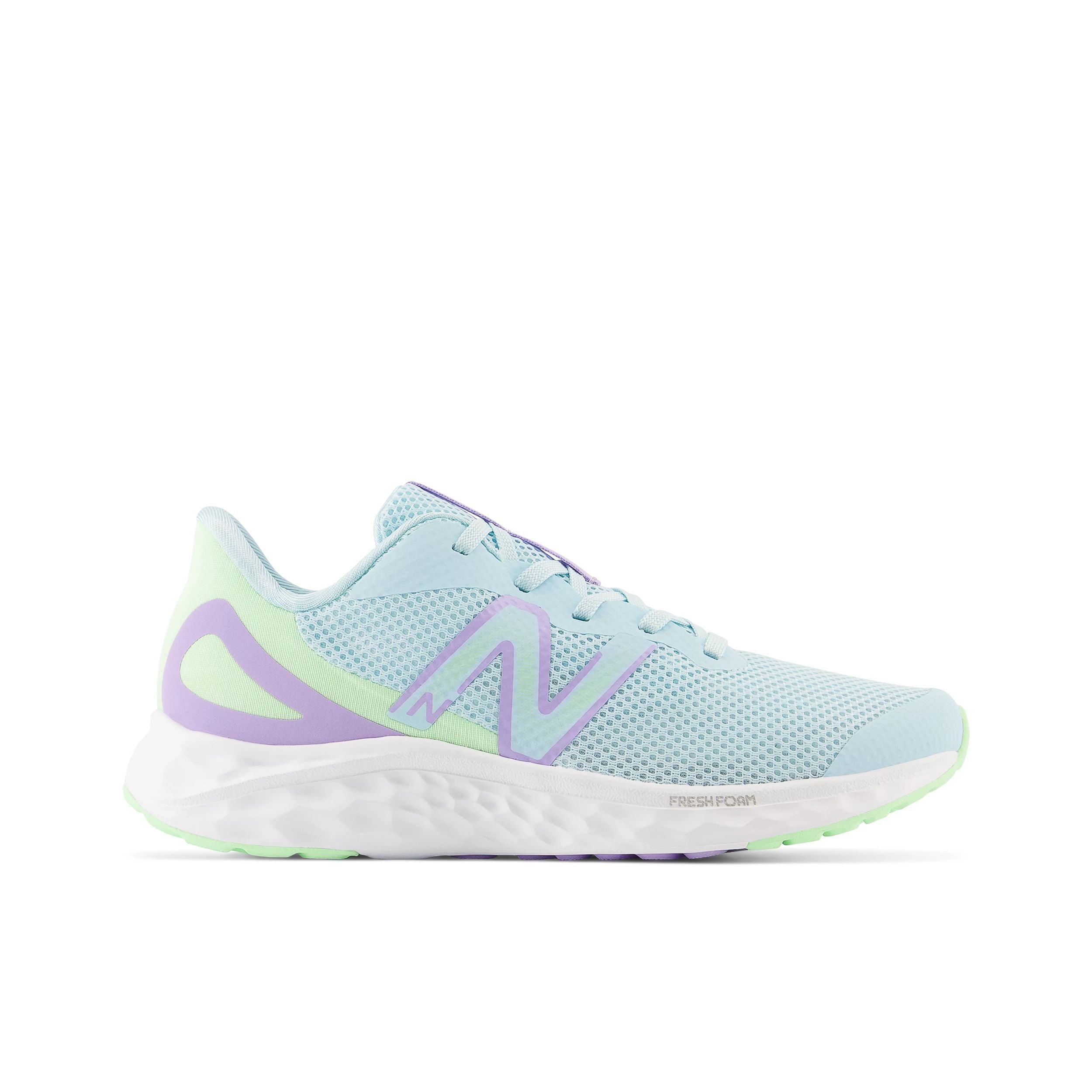 New Balance Big Kid's Fresh Foam Arishi v4 in Blue with Green Aura and Lilac Glo Footwear