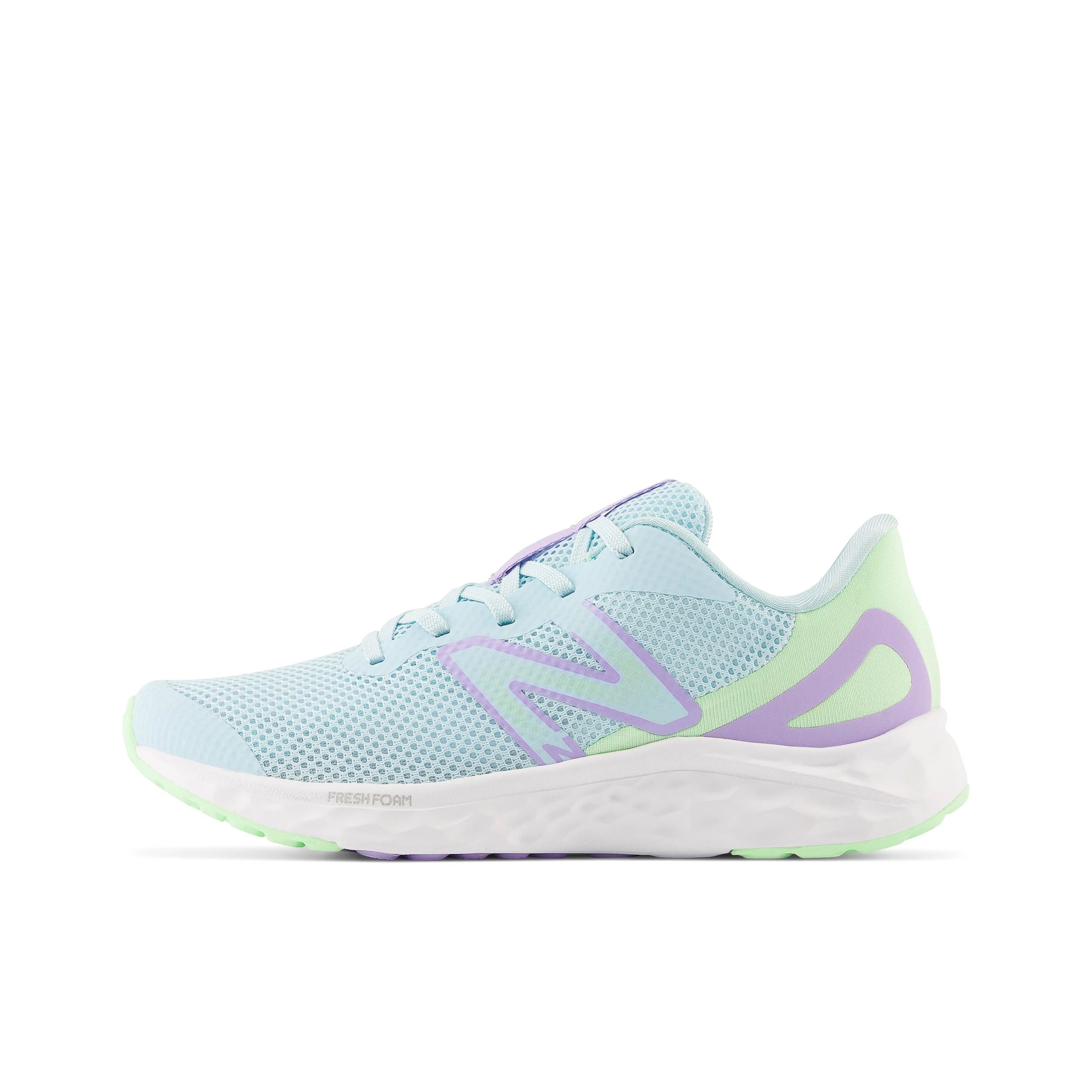 New Balance Big Kid's Fresh Foam Arishi v4 in Blue with Green Aura and Lilac Glo Footwear