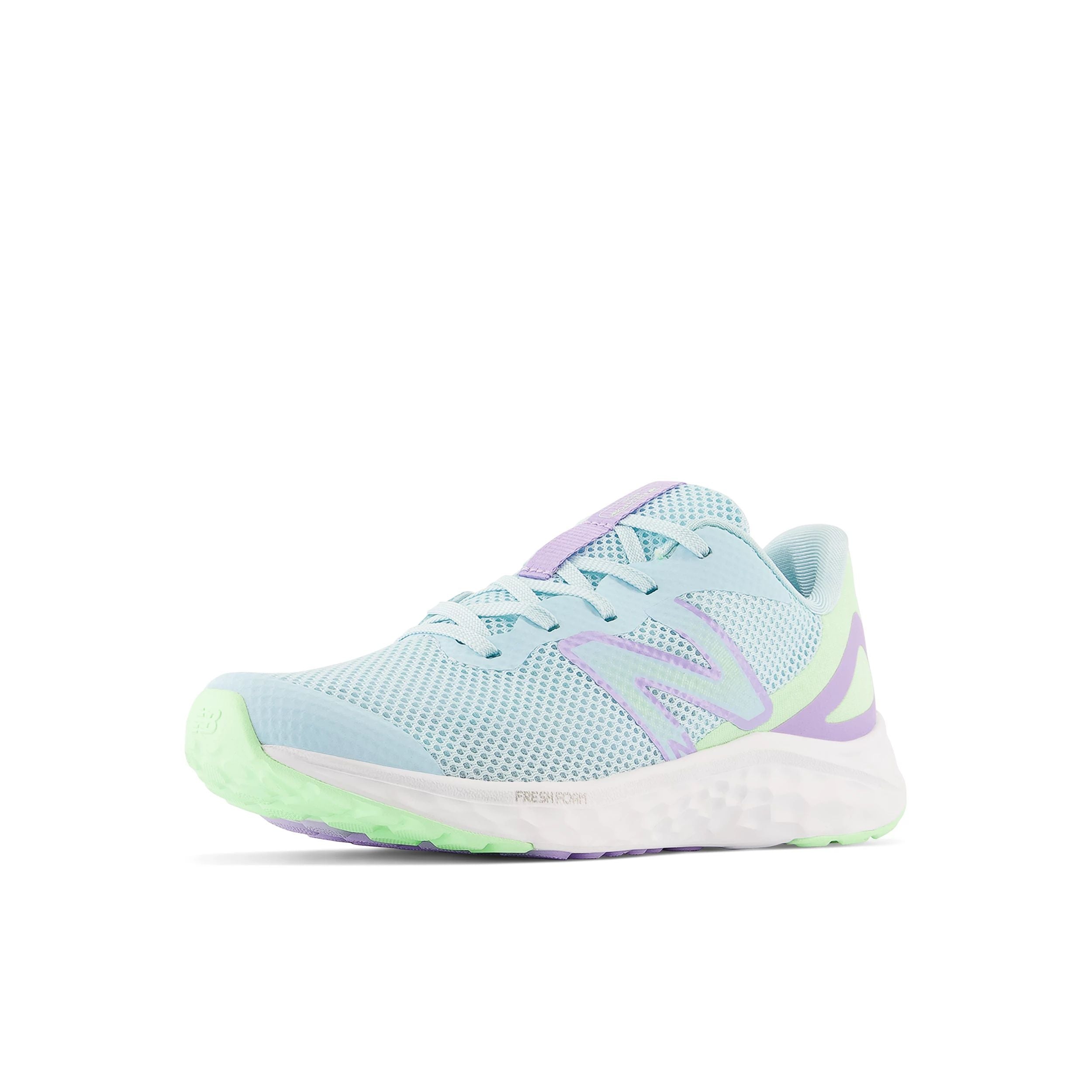 New Balance Big Kid's Fresh Foam Arishi v4 in Blue with Green Aura and Lilac Glo Footwear