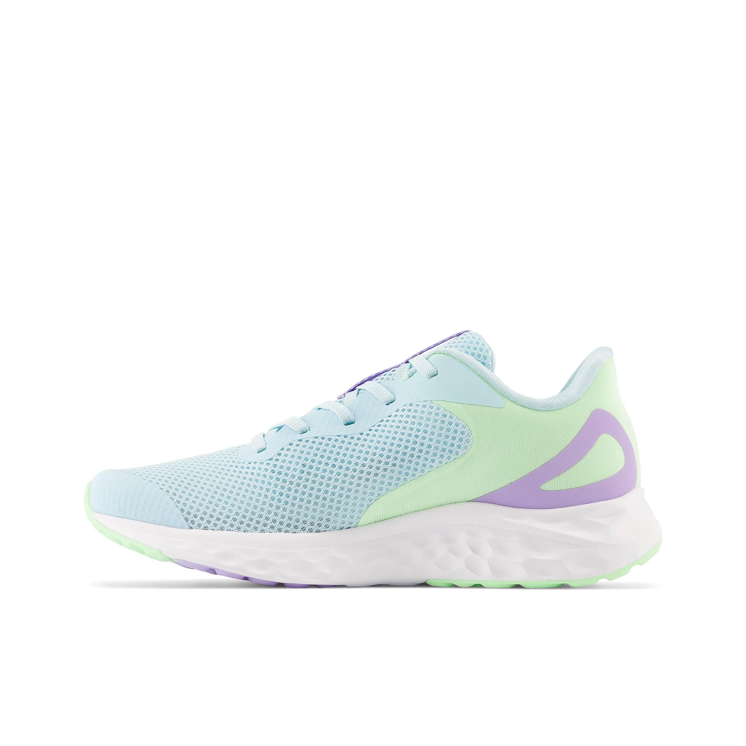 New Balance Big Kid's Fresh Foam Arishi v4 in Blue with Green Aura and Lilac Glo Footwear