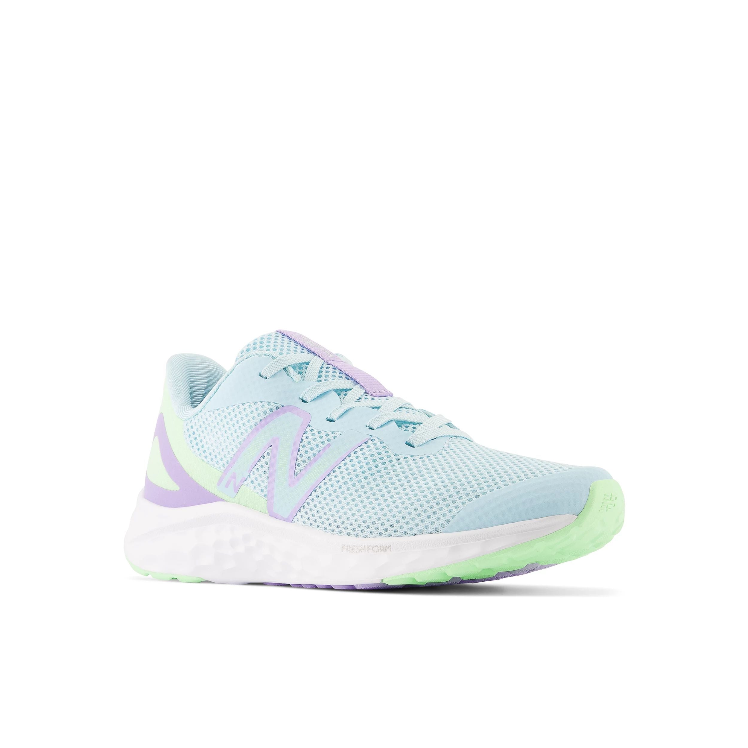 New Balance Big Kid's Fresh Foam Arishi v4 in Blue with Green Aura and Lilac Glo Footwear