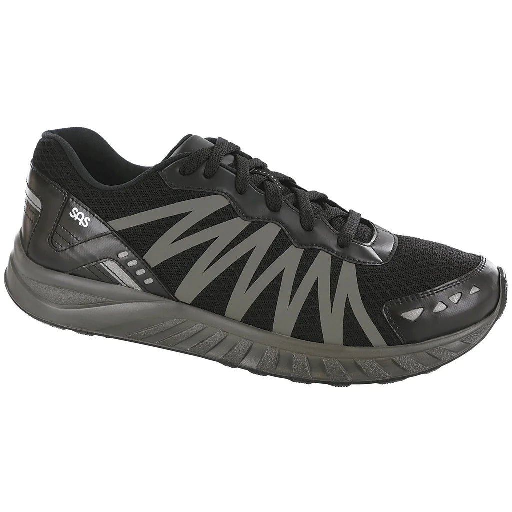 SAS Men's Pursuit Lace Up Sneaker in Black/Gray Men's Footwear