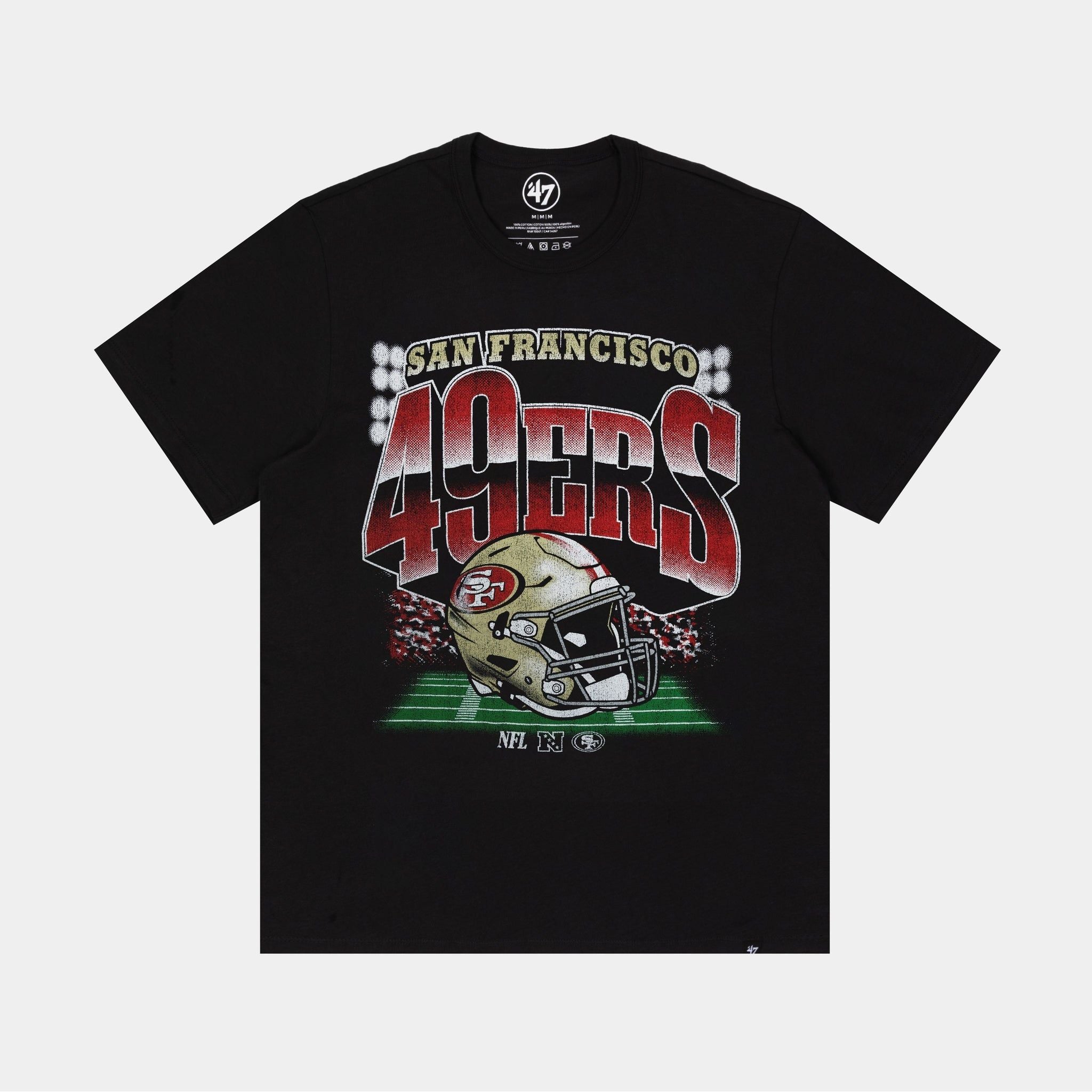'47 Men's San Francisco 49ers Blindside Franklin T-Shirt in Flint Black