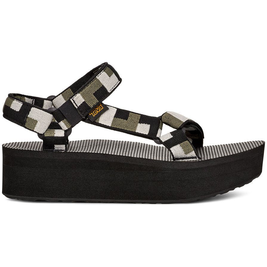 Teva Women's Flatform Universal Sandal in Retro Shapes Black  Women's Footwear