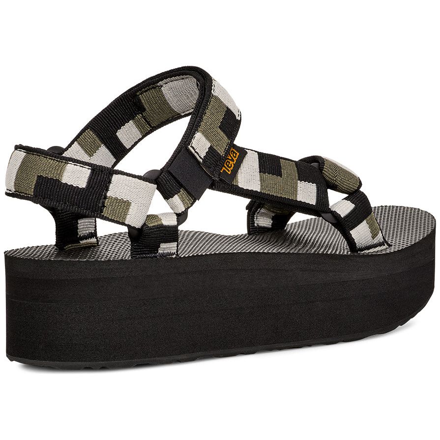 Teva Women's Flatform Universal Sandal in Retro Shapes Black  Women's Footwear