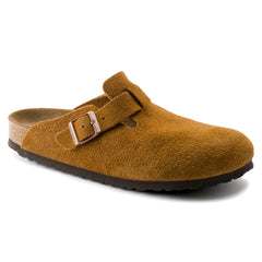Birkenstock Boston Soft Footbed Suede Leather Clog in Mink