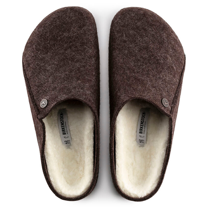 Birkenstock Men's Zermatt Shearling Wool Felt Slipper in Mocha  Men's Footwear