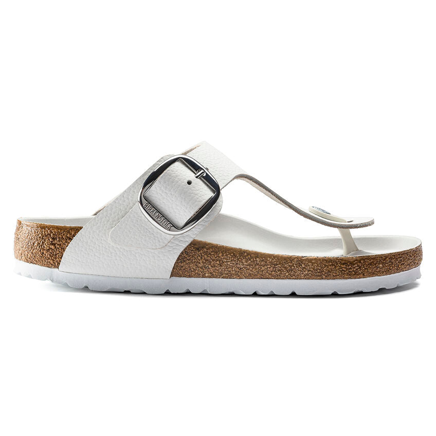 Birkenstock Gizeh Big Buckle Oiled Leather in White  Women's Footwear