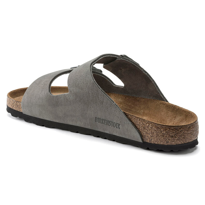 Birkenstock Arizona Nubuck Leather Sandal in Desert Buck Whale Gray  Men's Footwear