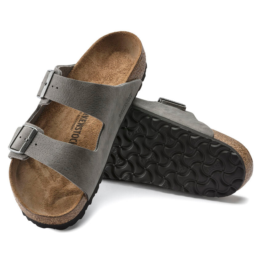 Birkenstock Arizona Nubuck Leather Sandal in Desert Buck Whale Gray  Men's Footwear