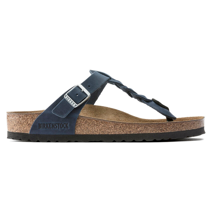 Birkenstock Gizeh Braided Oiled Leather in Navy
