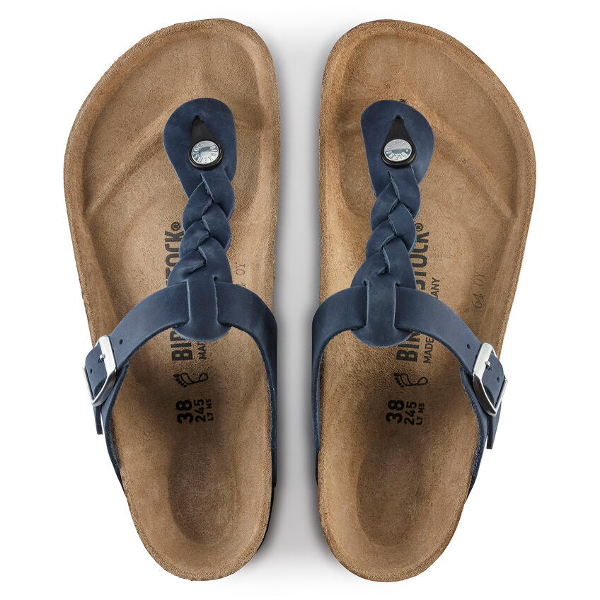 Birkenstock Gizeh Braided Oiled Leather in Navy  Shoes