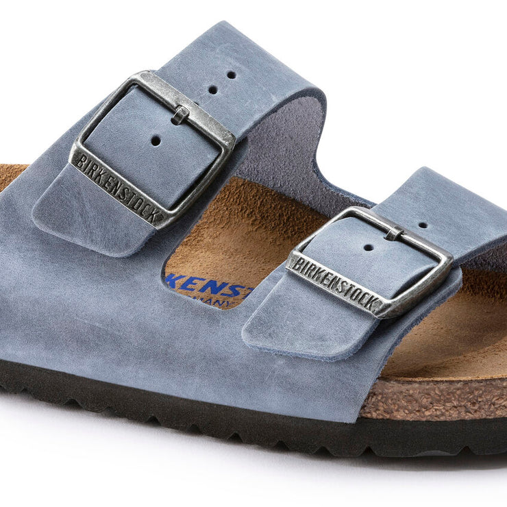 Birkentstock Arizona Soft Footbed Oiled Leather in Dusty Blue  shoes